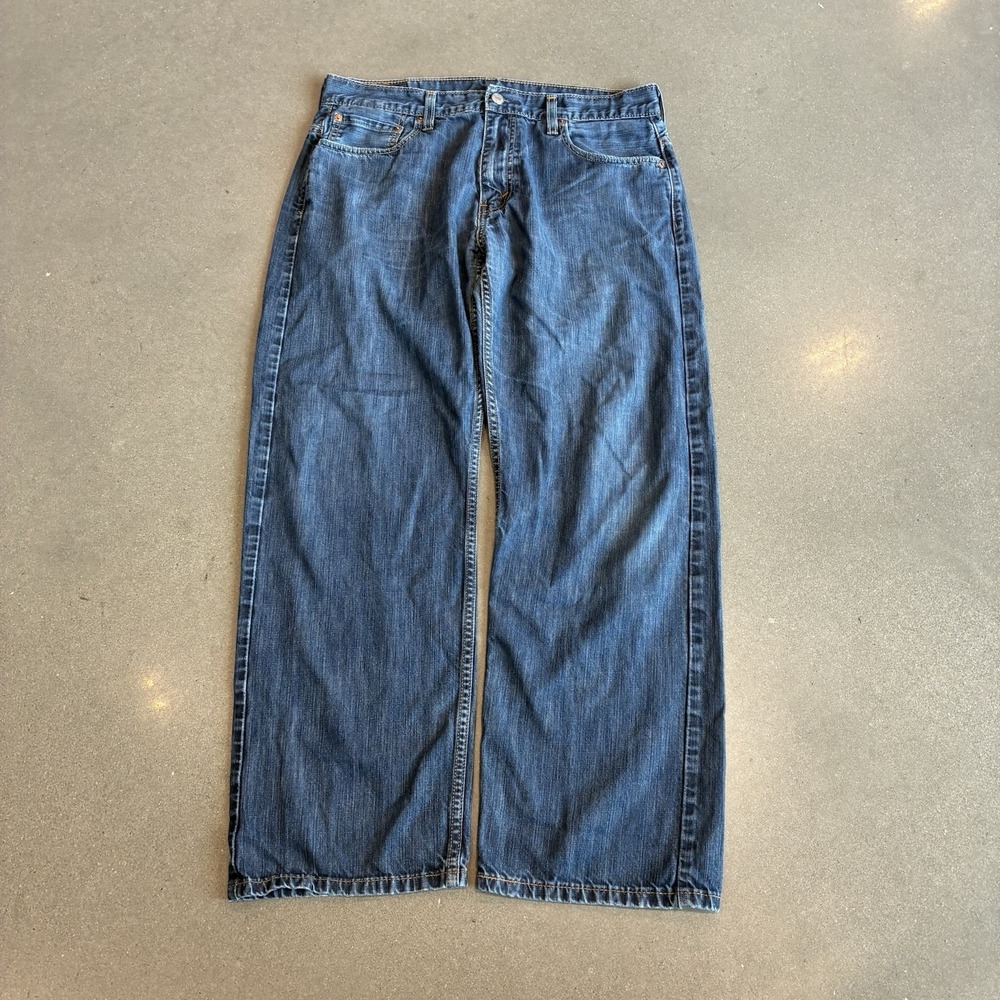 Vintage Levis Jeans Mens 34x32 Blue 569 Loose Straight Baggy Wide Leg Y2K Grunge